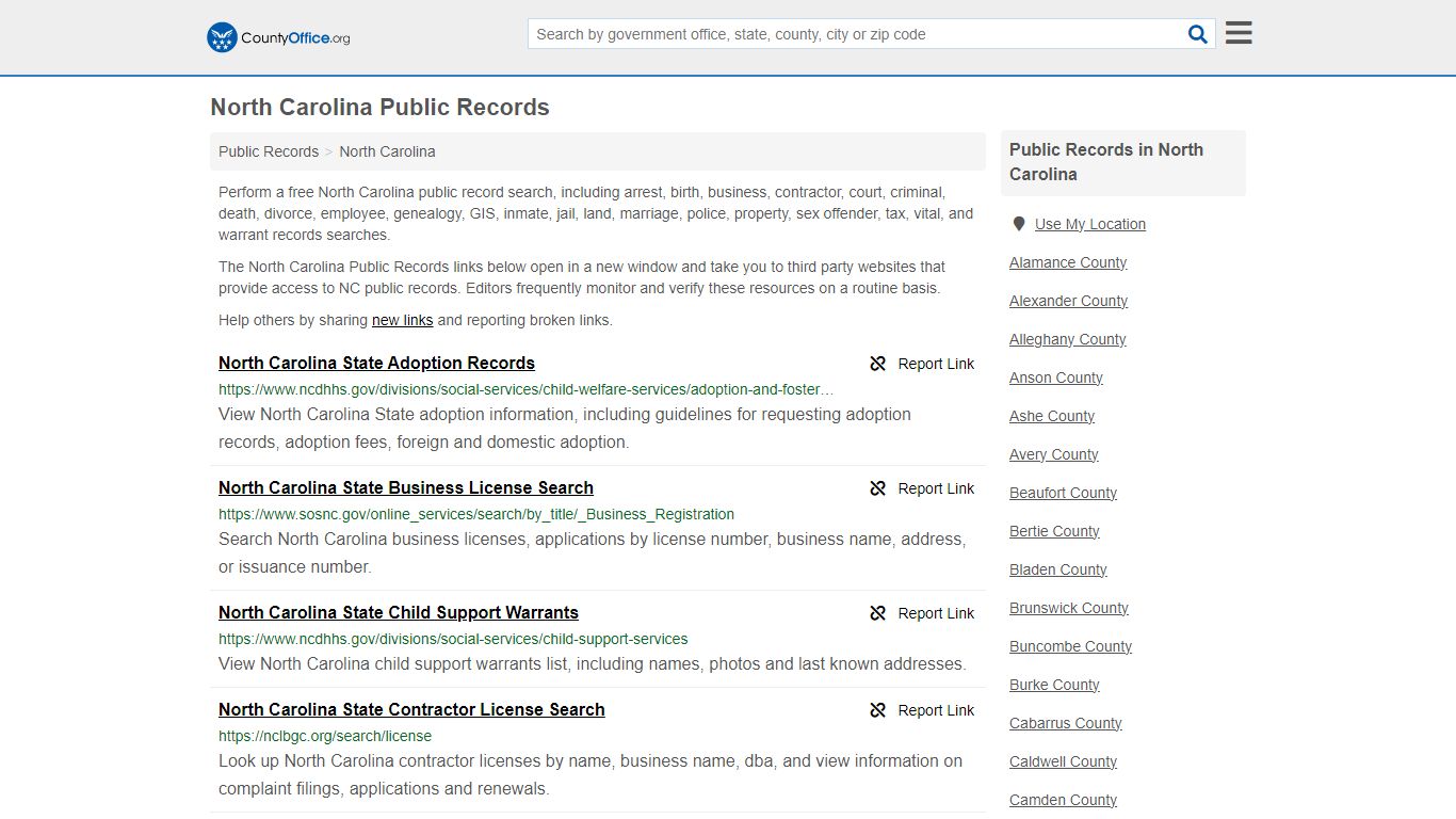 Public Records - North Carolina (Business, Criminal, GIS, Property ...